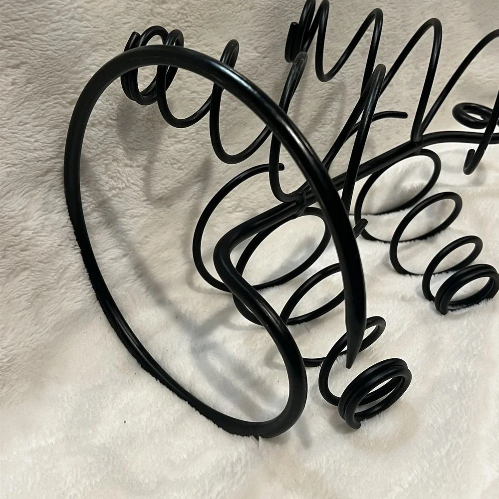 Spiral Metal 4 Bottle‎ Wine Rack - Table Top Wrought Iron 